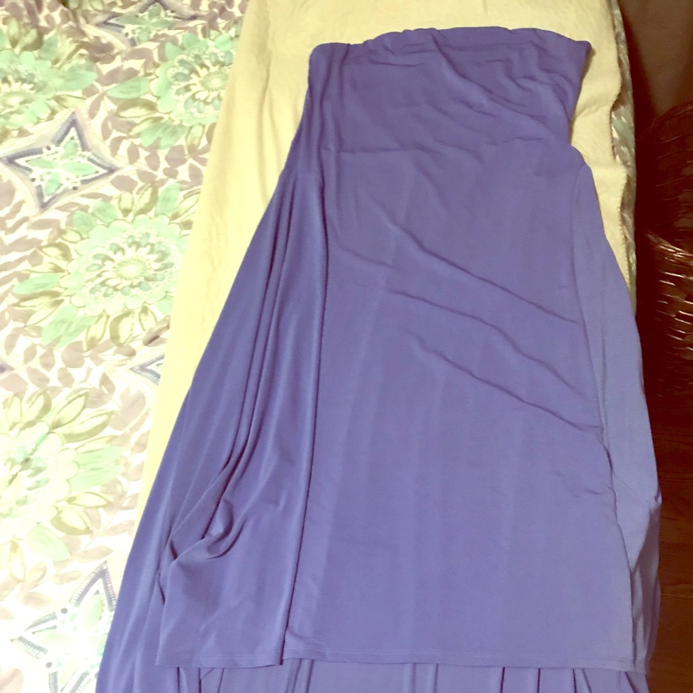 Strapless blue dress
